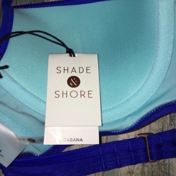 NWT Shade & Shore Cabana Blue Push Up Bikini Top Women’s 34A - Picture 8 of 8